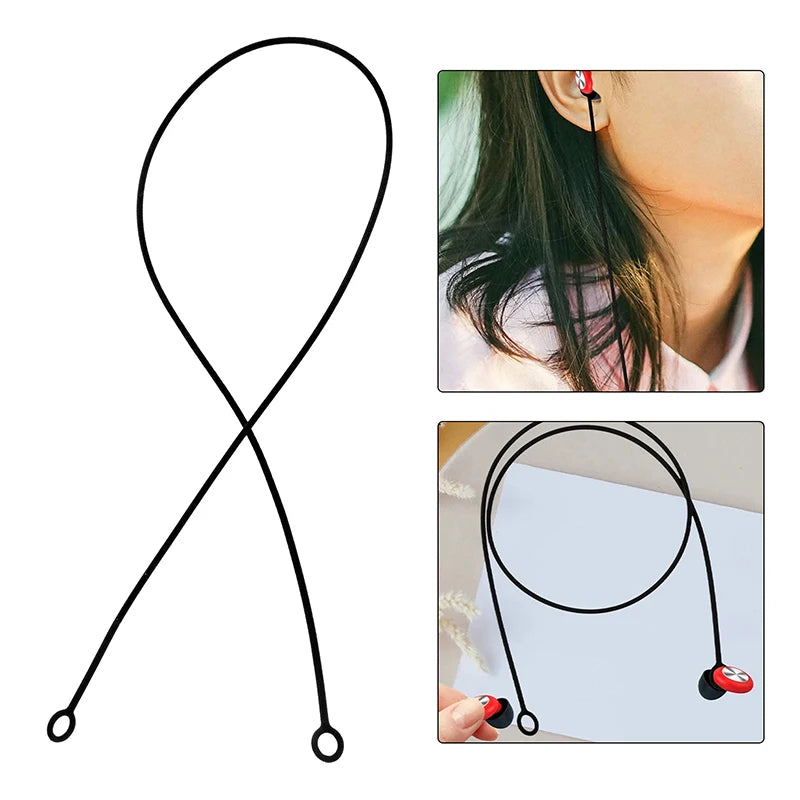 Silica Gel Earbud Lanyard Connector Strap for Outdoor Use