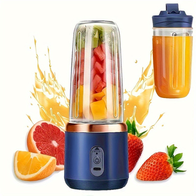 USB Rechargeable 2in1 Portable Blender and Juicer with 6 Blades Dual Cups  400ml Perfect for Smoothies Milkshakes and Chilled Drinks  Ideal Gift for Valentines Day Thanksgiving Christmas Halloween  Mothers Day